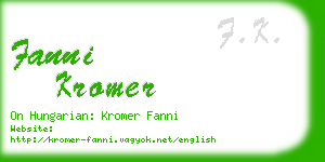 fanni kromer business card